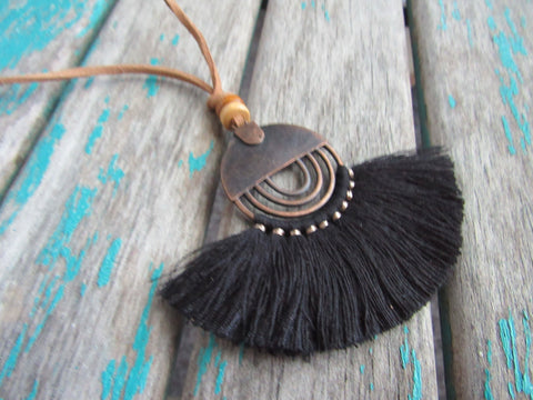 Fringe Necklace in Black