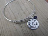 Daughter in Law Bracelet- Gift for Daughter in Law- Hand-Stamped Bracelet- "daughter in law" with stamped heart - Hand-Stamped Bracelet- Adjustable Bangle Bracelet with an accent bead of your choice