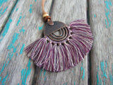 Fringe Necklace in Multi-Purples