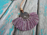 Fringe Necklace in Multi-Purples