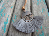 Fringe Necklace in Grey