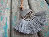 Fringe Necklace in Grey