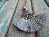 Fringe Necklace in Grey