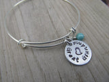 Great Grandma Bracelet- Gift for Great Grandma- Hand-Stamped Bracelet- "Great Grandma" with stamped heart - Hand-Stamped Bracelet- Adjustable Bangle Bracelet with an accent bead of your choice