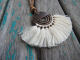 Fringe Necklace in Cream