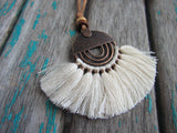 Fringe Necklace in Cream