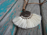 Fringe Necklace in Cream