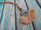 Fringe Necklace in Tan