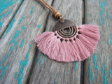 Fringe Necklace in Dusty Pink