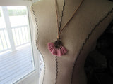 Fringe Necklace in Dusty Pink