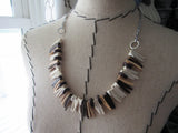 Neutral Wood Spike Necklace- Statement Necklace in Browns/Tans/Cream -READY to SHIP