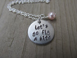 Let's Go Fly a Kite Inspiration Necklace "let's go fly a kite" - Hand-Stamped Necklace with an accent bead in your choice of colors