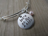 Let's Go Fly a Kite Inspiration Bracelet- "let's go fly a kite"  - Hand-Stamped Bracelet-Adjustable Bracelet with an accent bead of your choice