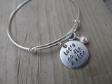 Let's Go Fly a Kite Inspiration Bracelet- "let's go fly a kite"  - Hand-Stamped Bracelet-Adjustable Bracelet with an accent bead of your choice