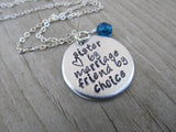 Sister in Law Necklace- "sister by marriage friend by choice" with stamped heart and with an accent bead of your choice