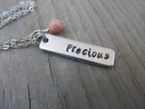 Precious Inspiration Necklace "precious"- Hand-Stamped Necklace with an accent bead of your choice