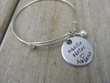 Middle Sister Bracelet- Personalized Bracelet "middle sister" with a name of your choice and an accent bead of your choice