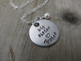Personalized Big Sister Necklace- hand-stamped "big sister" with a name of your choice and accent bead - Personalized Gift
