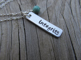 Integrity Inspiration Necklace-"integrity" - Hand-Stamped Necklace with an accent bead of your choice