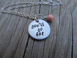 You'll Go Far Inspiration Necklace- "you'll go far" - Hand-Stamped Necklace with an accent bead in your choice of colors
