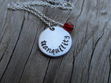 Tranquility Inspiration Necklace- "tranquility" - Hand-Stamped Necklace with an accent bead in your choice of colors