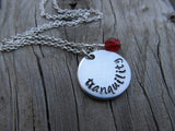 Tranquility Inspiration Necklace- "tranquility" - Hand-Stamped Necklace with an accent bead in your choice of colors