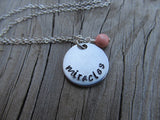 Miracles Inspiration Necklace- "miracles" - Hand-Stamped Necklace with an accent bead in your choice of colors