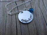 Optimism Inspiration Necklace- "optimism" - Hand-Stamped Necklace with an accent bead in your choice of colors