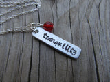 Tranquility Inspiration Necklace-"tranquility" - Hand-Stamped Necklace with an accent bead of your choice