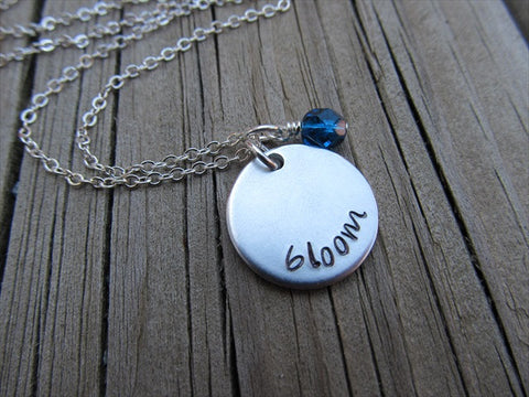 Bloom Inspiration Necklace- "bloom"- Hand-Stamped Necklace with an accent bead in your choice of colors
