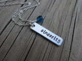 Sincerity Inspiration Necklace-"sincerity" - Hand-Stamped Necklace with an accent bead of your choice