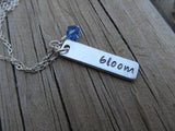 Bloom Inspiration Necklace-"bloom" - Hand-Stamped Necklace with an accent bead of your choice
