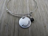 Freedom Inspiration Bracelet- "freedom" - Hand-Stamped Bracelet  -Adjustable Bangle Bracelet with an accent bead of your choice