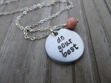 Do Your Best Inspiration Necklace- "do your best" - Hand-Stamped Necklace with an accent bead in your choice of colors