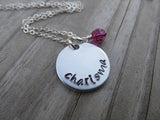 Charisma Inspiration Necklace- "charisma" - Hand-Stamped Necklace with an accent bead in your choice of colors