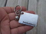 Basketball Keychain- Gift For Basketball Fan- Keychain- with the name of your choice or "basketball" with basketball charm- Keychain