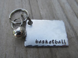 Basketball Keychain- Gift For Basketball Fan- Keychain- with the name of your choice or "basketball" with basketball charm- Keychain