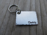 Daddy Keychain- "Daddy"  - Hand Stamped Metal Keychain