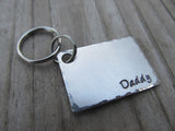Daddy Keychain- "Daddy"  - Hand Stamped Metal Keychain