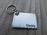 Daddy Keychain- "Daddy"  - Hand Stamped Metal Keychain