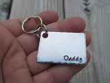 Daddy Keychain- "Daddy"  - Hand Stamped Metal Keychain