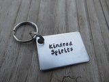 Kindred Spirits Friendship Keychain- "Kindred Spirits"  - Hand Stamped Metal Keychain