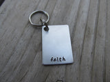 Faith Inspirational Keychain- "faith"  - Hand Stamped Metal Keychain