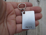 Faith Inspirational Keychain- "faith"  - Hand Stamped Metal Keychain