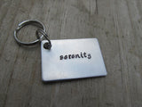 Serenity Inspirational Keychain- "serenity" - Hand Stamped Metal Keychain