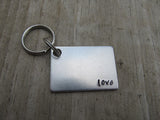 Love Inspirational Keychain- "love" - Hand Stamped Metal Keychain