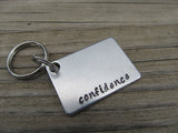 Confidence Inspirational Keychain- "confidence"  - Hand Stamped Metal Keychain