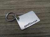 Confidence Inspirational Keychain- "confidence"  - Hand Stamped Metal Keychain