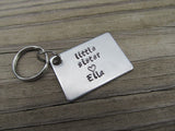 Personalized Sisters Keychains- 2 Keychain Set- "big sister", "little sister" -each with a heart and a name of your choice