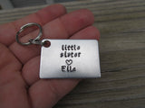 Personalized Sisters Keychains- 2 Keychain Set- "big sister", "little sister" -each with a heart and a name of your choice